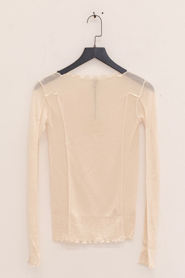 BASERANGE Long Sleeve T-Shirt TTML Collection Ribbed Cotton Portugal BAS-TTML-WO-SP25-UNDYED
